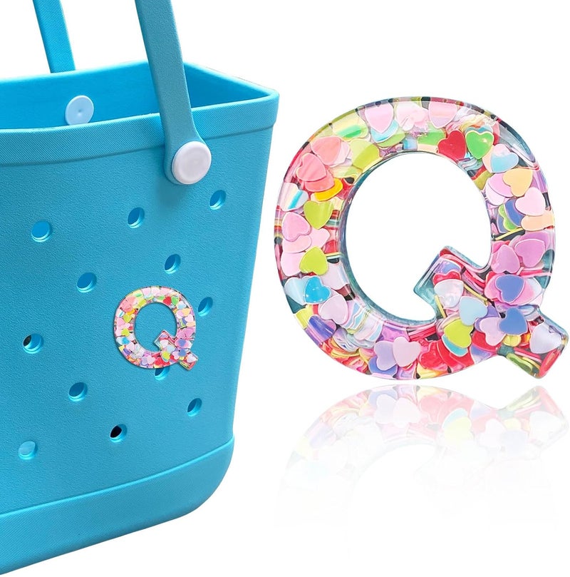 HLUWA Letter Charms for Bogg and Simply Southern Bags - Alphabet Sequin Lettering Accessories, Insert Decorative Letters for Handbag, Beach Tote - Image 1
